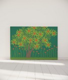 Tête de lit 160 cm Vert Jennyfer Yerkes Fleurs d'Inde