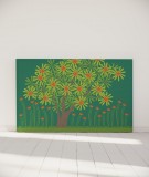 Tête de lit 180 cm Vert Jennyfer Yerkes Fleurs d'Inde