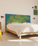 Tête de lit 160 cm Bleu Jennyfer Yerkes Fleurs d'Inde