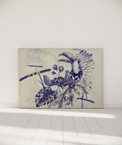 Tête de lit 160 cm Bleu Blanc Missy Toucan