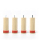pied de lit myquintus wood 15 cm bois et silicone
