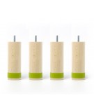 pied de lit myquintus wood 15 cm bois et silicone