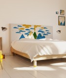 Tête de lit 160 cm Bleu Jaune Laurent Moreau Volcan