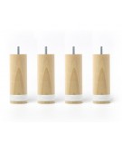 pied de lit myquintus wood 15 cm bois et silicone