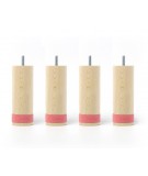 pied de lit myquintus wood 15 cm bois et silicone