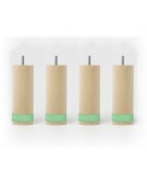 pied de lit myquintus wood 15 cm bois et silicone