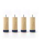 pied de lit myquintus wood 15 cm bois et silicone