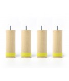 pied de lit myquintus wood 15 cm bois et silicone