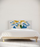 Tête de lit 160 cm Bleu Jaune Laurent Moreau Volcan