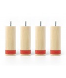Lot de 4 pieds myquintus wood bois et silicone, hauteur 20 cm