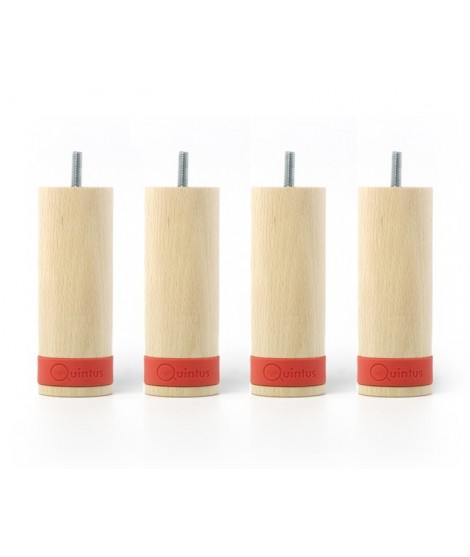 Lot de 4 pieds myquintus wood bois et silicone, hauteur 20 cm
