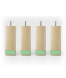 Lot de 4 pieds myquintus wood bois et silicone, hauteur 20 cm