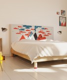 Tête de lit 160 cm Bleu Rouge Laurent Moreau Volcan