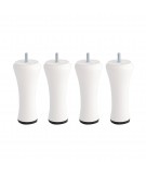 Lot de 4 pieds de sommier Diabolo en Hêtre, haut. 15 cm, Made In France