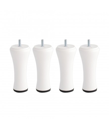 Lot de 4 pieds de sommier Diabolo en Hêtre, haut. 15 cm, Made In France