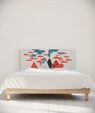 Tête de lit 160 cm Bleu Rouge Laurent Moreau Volcan