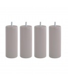 Lot de 4 pieds de sommier cylindre en Hêtre, haut. 15 cm, Made In France