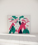 Tête de lit 140 cm Vert Rose Laurent Moreau Volcan