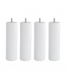 Lot de 4 pieds de sommier cylindre en Hêtre, haut. 20 cm, Made In France