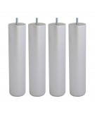 Lot de 4 pieds de sommier cylindre en Hêtre, haut. 25 cm, Made In France