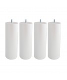 Lot de 4 pieds de sommier cylindre en Hêtre, haut. 25 cm, Made In France