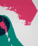 Tête de lit Vert Rose Laurent Moreau Volcan