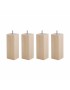 Lot de 4 pieds de sommier carrés en Hêtre, haut. 15 cm