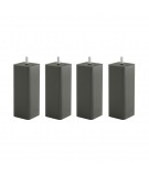Lot de 4 pieds carrés en Hêtre, haut. 15 cm, Made In France