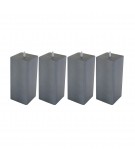 Lot de 4 pieds carrés en Hêtre, haut. 20 cm, Made In France