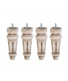 Lot de 4 pieds de sommier Louis XVI en Hêtre, haut. 15 cm, Made In France