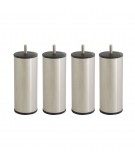 Lot de 4 pieds de sommier cylindre métal