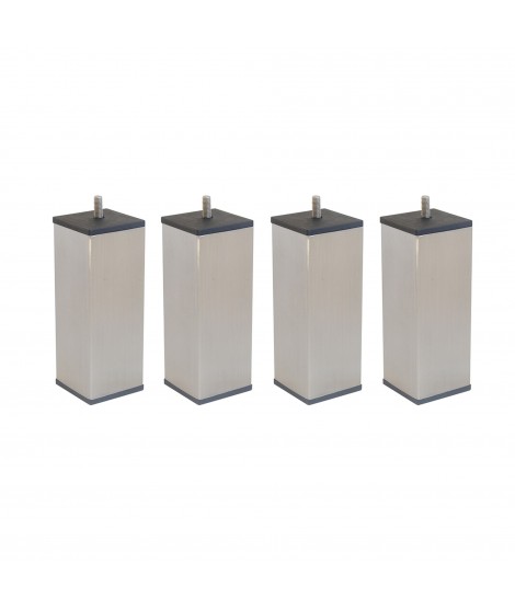 Lot de 4 pieds de sommier carré métal