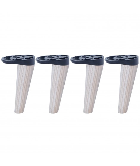 Lot de 4 pieds de sommier Scandinaves en Frêne, haut. 17 cm, Made In France