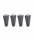 Lot de 4 pieds pyramide en Hêtre, haut. 15 cm, Made In France