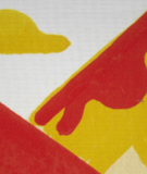 Tête de lit Jaune Rouge Laurent Moreau Montagnes