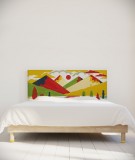 Tête de lit 160 cm Jaune Rouge Laurent Moreau Montagnes