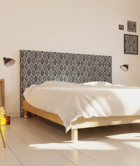 Tête de lit 160 cm Gris Suzy Vergez Feuilles