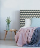Tête de lit tissu - motif géométrique