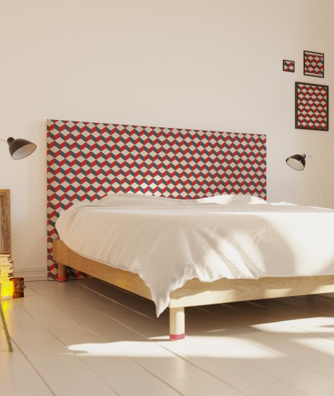 Tête de lit tissu - motif géométrique
