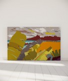 Tête de lit 180 cm Jaune Orange Coco Hellein Nitero