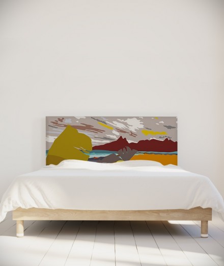 Tête de lit 160 cm Jaune Orange Coco Hellein Nitero