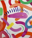 Détail motif Tête de lit myQuintus modèle Floating Colors par Léa Zamolo