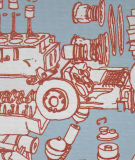 Tête de lit Bleu Bastien Massot DS