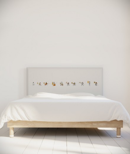 Tête de lit 160 cm Blanc Jaune Bastien Massot Samouraï