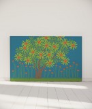 Tête de lit 180 cm Bleu Jennyfer Yerkes Fleurs d'Inde